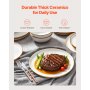 VEVOR 12 PCS Dinnerware Set Ceramic Plates and Bowls Sets Service for 4 White