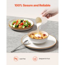 12 PCS Dinnerware Set Ceramic Plates and Bowls Sets Service for 4 White
