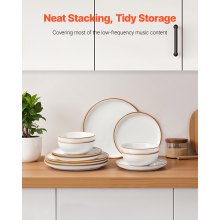 12 PCS Dinnerware Set Ceramic Plates and Bowls Sets Service for 4 White