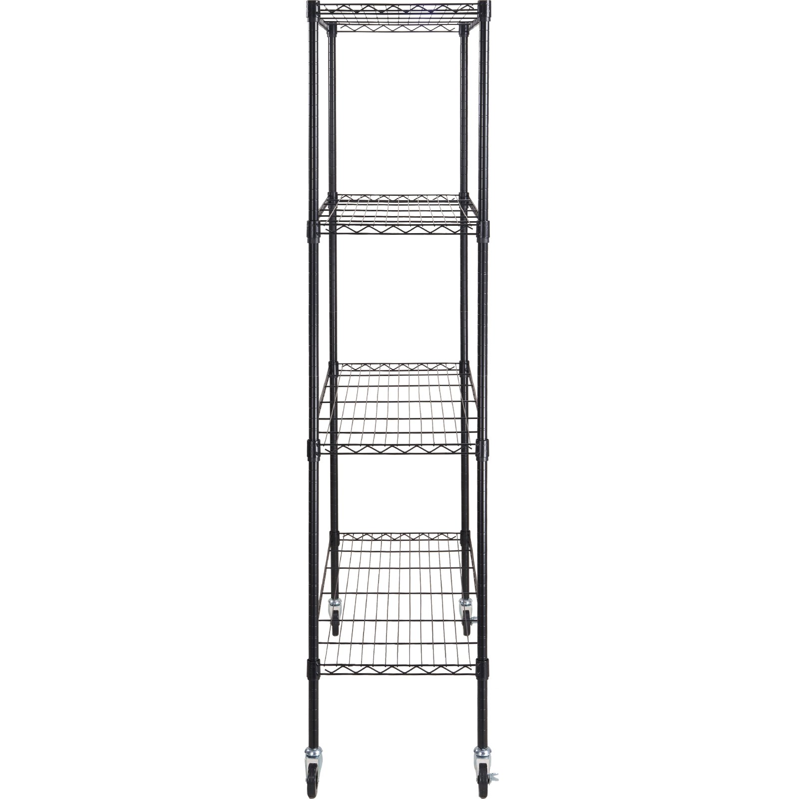 VEVOR Storage Shelving Unit with Wheels, 4-Tier Adjustable, 700 lbs Capacity, Heavy Duty Garage Shelves Metal Organizer Wire Rack, Black, 47.2" L x 17.7" W x 74" H for Kitchen Pantry Basement Bathroom