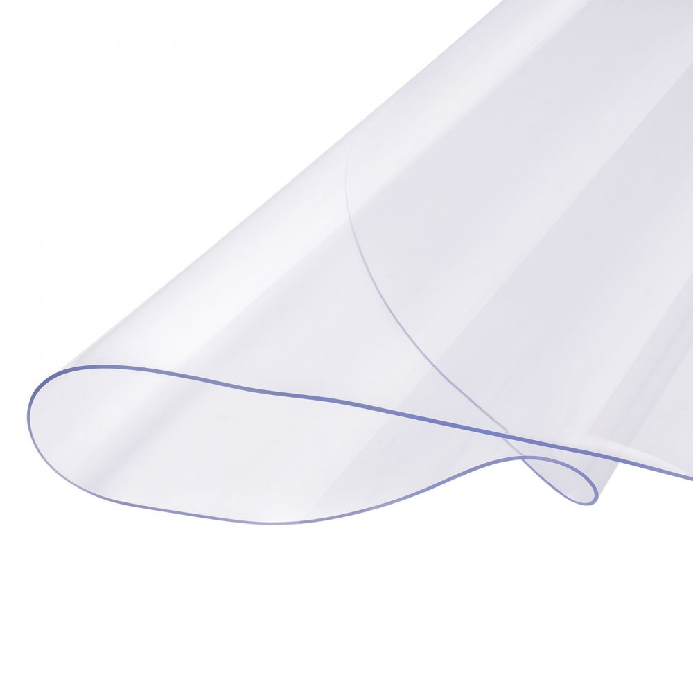 VEVOR Plastic Table Cover, 42 x 42 Inch 2.0 mm Thick Clear Table Protector, Round PVC Desk Mat, Waterproof & Easy Cleaning Desk Pad Tablecloth, for Office Dresser Dining Room Table Night Stand