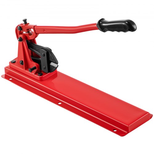 VEVOR 24\" Bench Type Hand Swager, Cutting Capacity 3/8\" Bolt Cutter Bench Type, Hardness 35-45HRC Crimping Tool Bench Wire Rope Cable, Red Swaging Machine for Swaging and Cutting, Arm Bench Swager