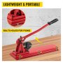 VEVOR 24\" Bench Type Hand Swager, Cutting Capacity 3/8\" Bolt Cutter Bench Type, Hardness 35-45HRC Crimping Tool Bench Wire Rope Cable, Red Swaging Machine for Swaging and Cutting, Arm Bench Swager