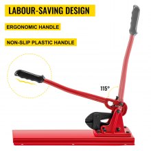 VEVOR 24" Bench Type Hand Swager, Cutting Capacity 3/8" Bolt Cutter Bench Type, Hardness 35-45HRC Crimping Tool Bench Wire Rope Cable, Red Swaging Machine for Swaging and Cutting, Arm Bench Swager