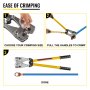 VEVOR Battery Cable Crimping Tool 10-120 mm2, Cable Lug Crimping Tool for Heavy Duty Wire Lugs, Battery Cable Crimper for AWG 8-4/0, Hexagon Lug Crimping Tool for Wire Cable Cutting and Crimping