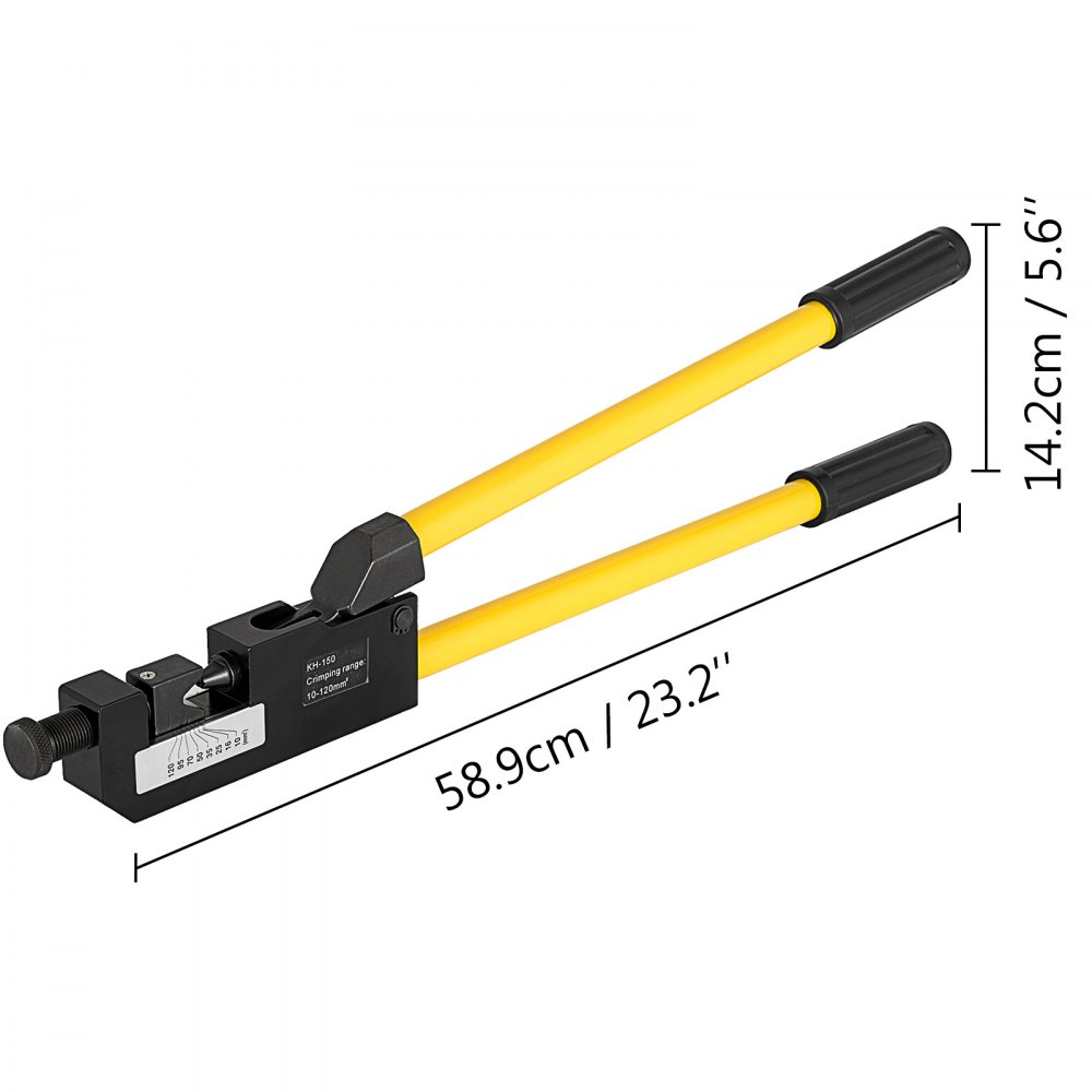 Kh-150 Crimpadora de terminales de anillo de gran calibre 24" Herramienta de prensado de cables 8awg-250mcm