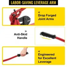 VEVOR Bench Swager Tool 24" Wire Rope Swaging Tool w/Crimper Cable Bolt Cutter Head Bench Crimper 1/16"-3/16" Aluminum/Copper Sleeves Bench Cable Alloy Steel Crimper Swager for1/2" Wire Rope Ferrules