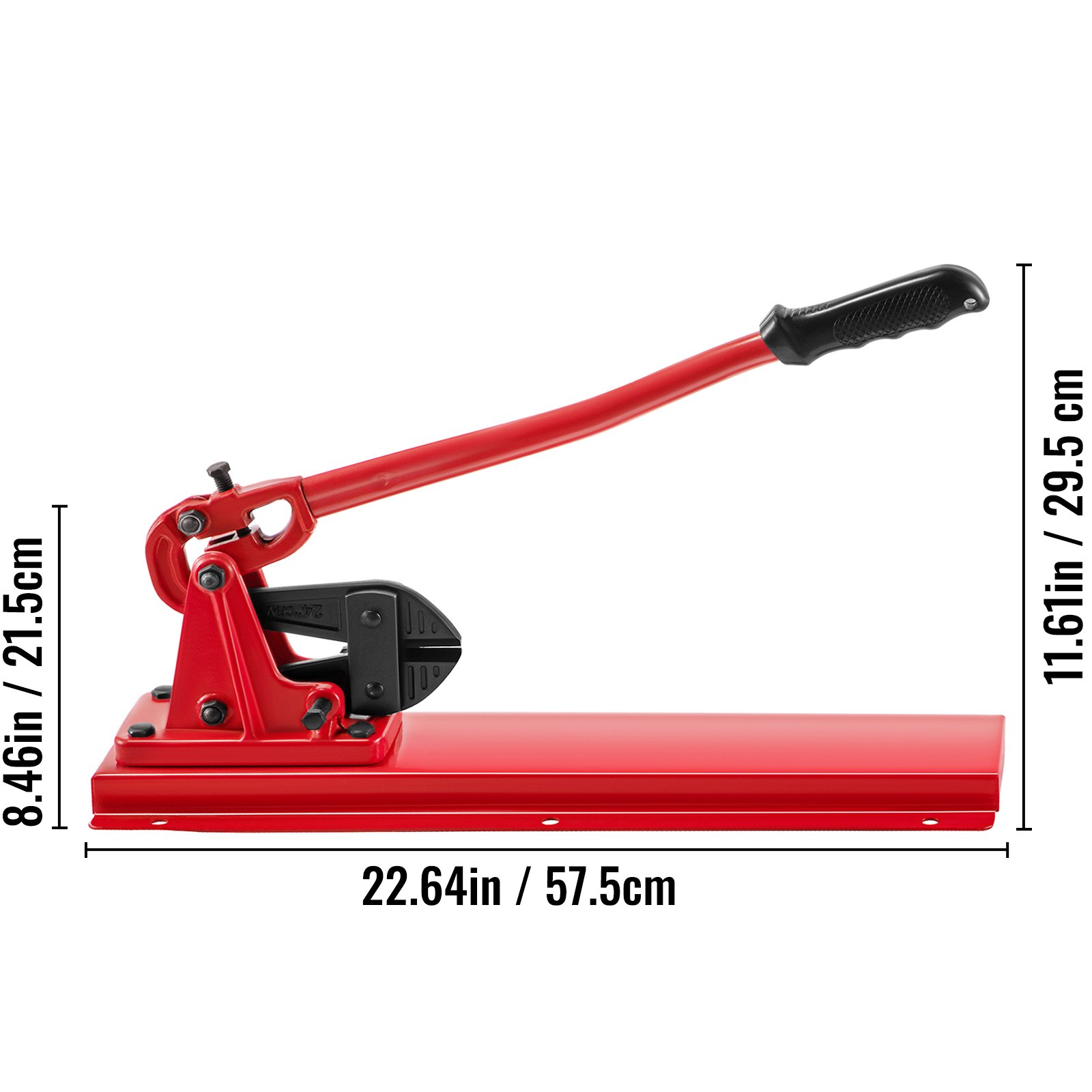 VEVOR Bench Swager Tool 24\" Wire Rope Swaging Tool with Crimper Cable Bolt Cutter Head Bench Crimper 1/16\"-3/16\" Aluminum/Copper Sleeves Bench Cable Alloy Steel Crimper Swager for1/2\" Wire Rope Fe