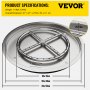 VEVOR Drop in Fire Pit Pan, 19" x 19" Round Fire Pit Burner, Stainless Steel Gas Fire Pan, Fire Pit Burner Pan w/ 1 Pack Volcanic Rock Fire Pit Insert w/ 90K BTU for Keeping Warm w/ Family & Friends