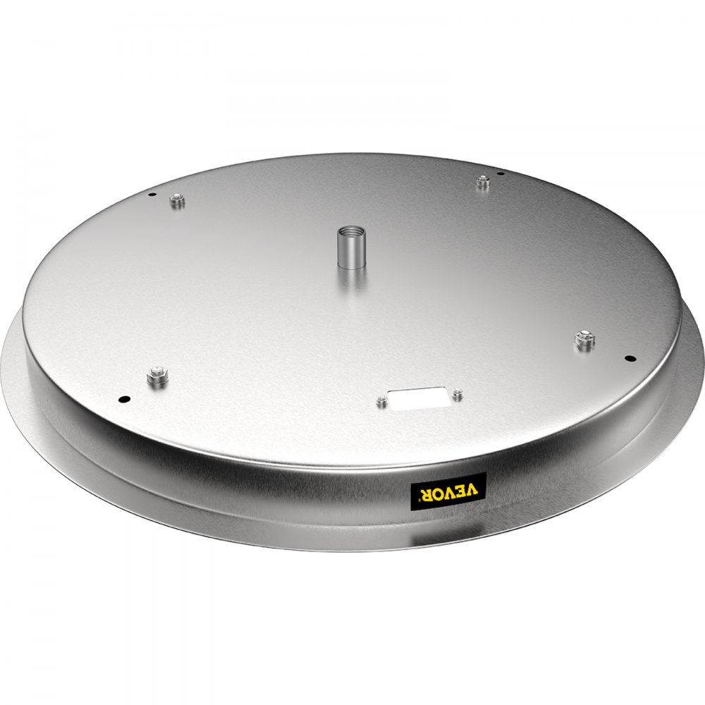 VEVOR Drop in Fire Pit Pan, 25" x 25" Round Fire Pit Burner, Stainless Steel Gas Fire Pan, Fire Pit Burner Pan w/ 1 Pack Volcanic Rock Fire Pit Insert w/ 150K BTU for Keeping Warm w/ Family & Friends
