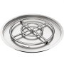 VEVOR Drop in Fire Pit Pan, 25" x 25" Round Fire Pit Burner, Stainless Steel Gas Fire Pan, Fire Pit Burner Pan w/ 1 Pack Volcanic Rock Fire Pit Insert w/ 150K BTU for Keeping Warm w/ Family & Friends
