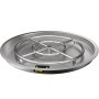 VEVOR Drop in Fire Pit Pan, 25" x 25" Round Fire Pit Burner, Stainless Steel Gas Fire Pan, Fire Pit Burner Pan w/ 1 Pack Volcanic Rock Fire Pit Insert w/ 150K BTU for Keeping Warm w/ Family & Friends
