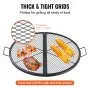 VEVOR X-Marks Fire Pit Grill Grate, Foldable Round Cooking Grate, Heavy Duty Steel Campfire BBQ Grill Grid with Handle and Support X Wire, Portable Camping Cookware for Outside Party, 91 cm Black