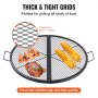 VEVOR X-Marks Fire Pit Grill Grate, Foldable Round Cooking Grate, Heavy Duty Steel Campfire BBQ Grill Grid with Handle and Support X Wire, Portable Camping Cookware for Outside Party, 91 cm Black
