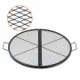 VEVOR X-Marks Fire Pit Grill Grate, Foldable Round Cooking Grate, Heavy Duty Steel Campfire BBQ Grill Grid with Handle and Support X Wire, Portable Camping Cookware for Outside Party, 91 cm Black