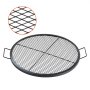 VEVOR X-Marks Fire Pit Grill Grate, Round Cooking Grate, Heavy Duty Steel Campfire BBQ Grill Grid with Handle and Support X Wire, Portable Camping Cookware for Outside Party & Gathering, 30 Inch Black