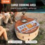 VEVOR X-Marks Fire Pit Grillrist, Rund Matlagingsrist, Heavy Duty Steel Leirbål BBQ Grillrist med håndtak og støtte X Wire, bærbart campingkokekar for utendørs fest og samling, 30 tommer svart