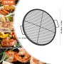 VEVOR X-Marks Fire Pit Grill Grate, Round Cooking Grate, Heavy Duty Steel Campfire BBQ Grill Grid with Handle and Support X Wire, Portable Camping Cookware for Outside Party & Gathering, 30 Inch Black