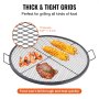 VEVOR X-Marks Fire Pit Grill Grate, Round Cooking Grate, Heavy Duty Steel Campfire BBQ Grill Grid with Handle and Support X Wire, Portable Camping Cookware for Outside Party & Gathering, 36 Inch Black