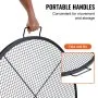 VEVOR X-Marks Fire Pit Grill Grate, Round Cooking Grate, Heavy Duty Steel Campfire BBQ Grill Grid with Handle and Support X Wire, Portable Camping Cookware for Outside Party & Gathering, 36 Inch Black