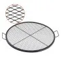 VEVOR X-Marks Fire Pit Grill Grate, Round Cooking Grate, Heavy Duty Steel Campfire BBQ Grill Grid with Handle and Support X Wire, Portable Camping Cookware for Outside Party & Gathering, 36 Inch Black