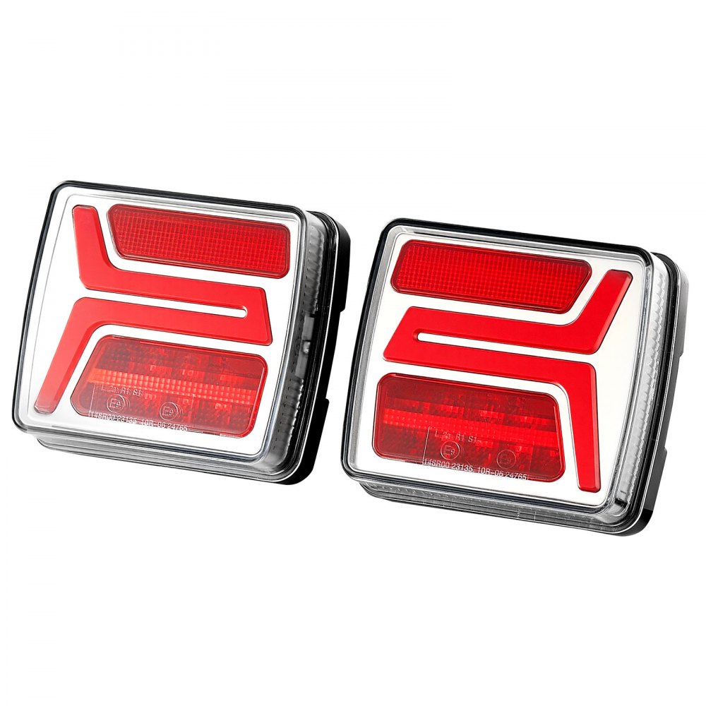 VEVOR Trailer Lights, 2PCS Square Magnetic LED Trailer Tail Lights Kit with Stop Brake Turn Tail License Lamp, Waterproof Tow Lighting Kit with Wiring Harness for Boat Truck Camper RV Snowmobile Bus