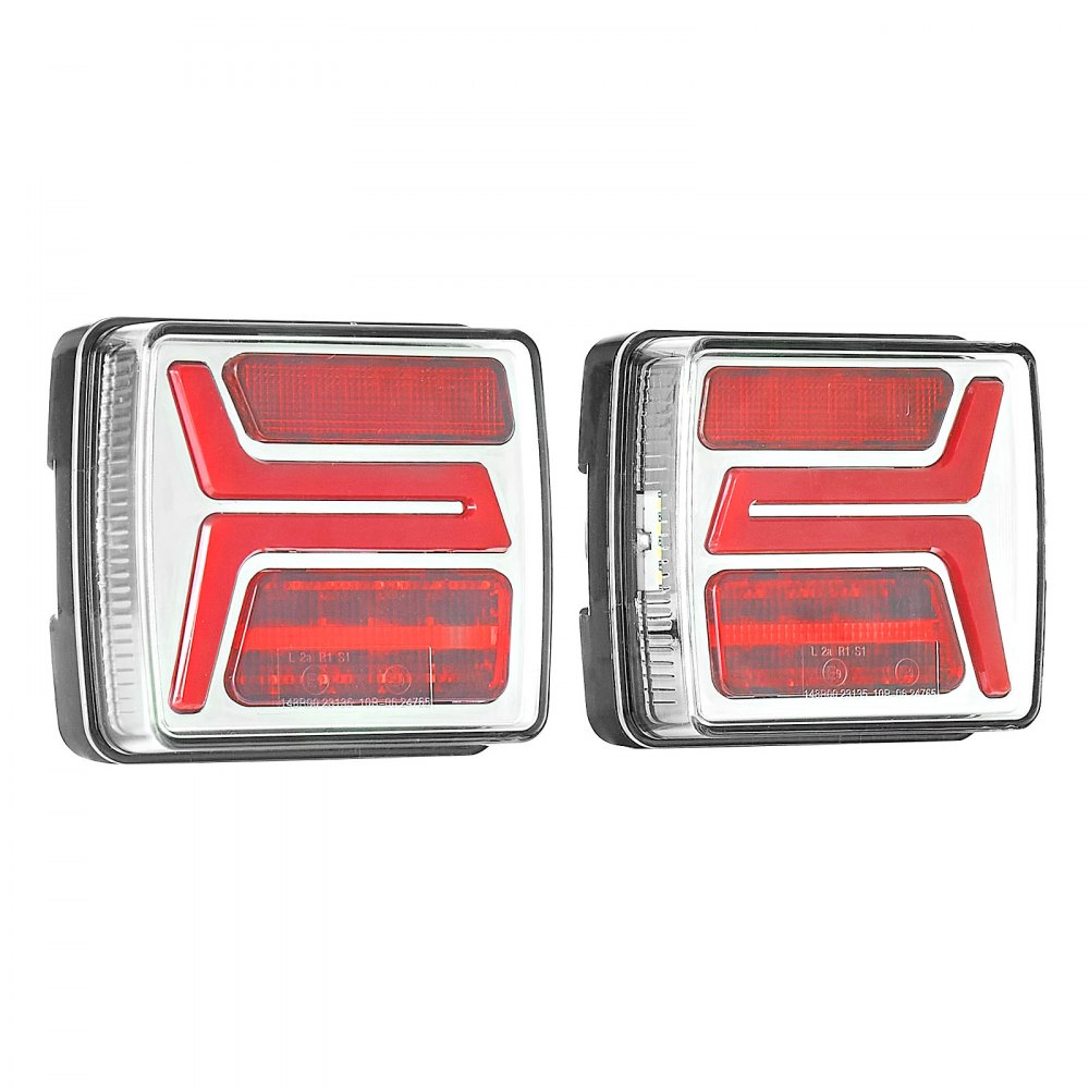 VEVOR Trailer Lights, 2PCS Square Magnetic LED Trailer Tail Lights Kit with Stop Brake Turn Tail License Lamp, Waterproof Tow Lighting Kit with Wiring Harness for Boat Truck Camper RV Snowmobile Bus