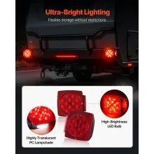 VEVOR Trailer Lights, 12V LED Trailer Tail Lights Kit with Stop Brake Turn Tail License Plate Clearance Lamp, Waterproof Tow Lighting Kit with Wiring Harness for Boat Truck Camper RV Snowmobile Bus
