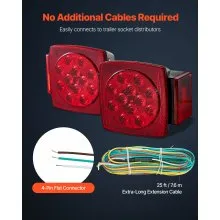 VEVOR Trailer Lights, 12V LED Trailer Tail Lights Kit with Stop Brake Turn Tail License Plate Clearance Lamp, Waterproof Tow Lighting Kit with Wiring Harness for Boat Truck Camper RV Snowmobile Bus