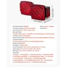 VEVOR Trailer Lights, 12V LED Trailer Tail Lights Kit with Stop Brake Turn Tail License Plate Clearance Lamp, Waterproof Tow Lighting Kit with Wiring Harness for Boat Truck Camper RV Snowmobile Bus
