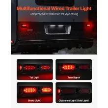 VEVOR Trailer Lights, 10-30V LED Trailer Tail Lights Kit with Stop Brake Turn Tail Clearance (Side) Lamp, Left and Right Waterproof Tow Lighting Kit for Boat Truck Camper RV Snowmobile Bus Caravan