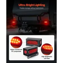 VEVOR Trailer Lights, 10-30V LED Trailer Tail Lights Kit with Stop Brake Turn Tail Clearance (Side) Lamp, Left and Right Waterproof Tow Lighting Kit for Boat Truck Camper RV Snowmobile Bus Caravan