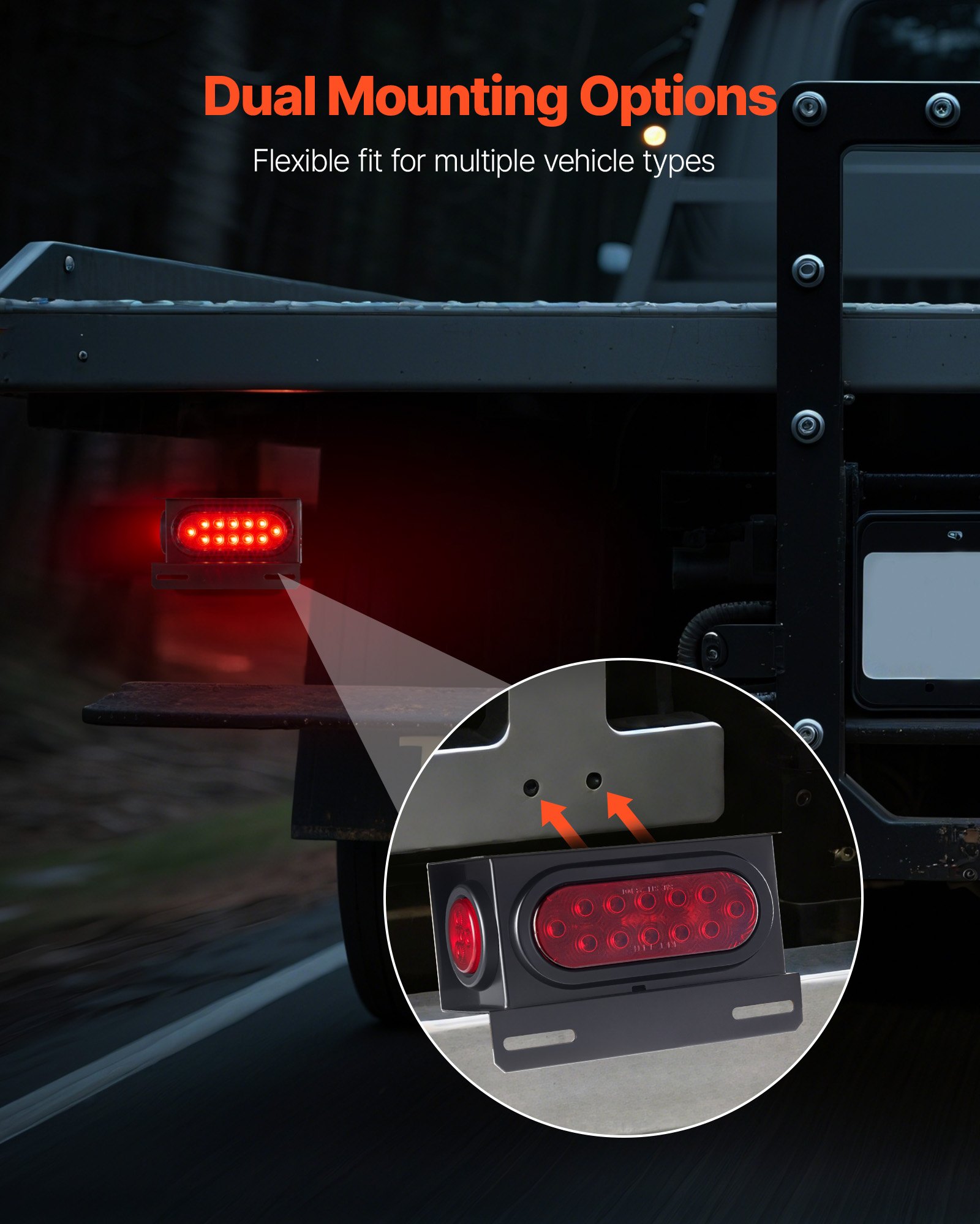 VEVOR Trailer Lights, LED Trailer Tail Lights Kit with Stop Brake Turn Tail Clearance (Side) Lamp, Left and Right Waterproof Dustproof Tow Lighting Kit for Boat Truck Camper RV Snowmobile Bus Caravan