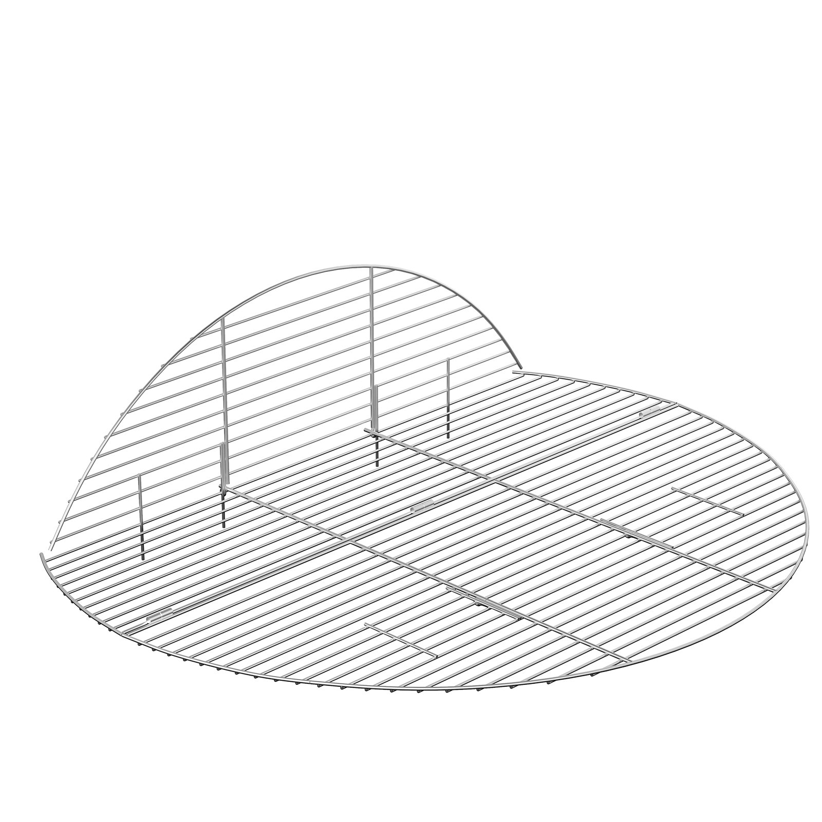 VEVOR Fire Pit Cooking Grill Grate 36 Inch, Foldable Round Cooking Grate, Solid Stainless Steel Campfire BBQ Rack with Foldable Side & Lightweight for Outdoor Picnic Party & Gathering, Silver