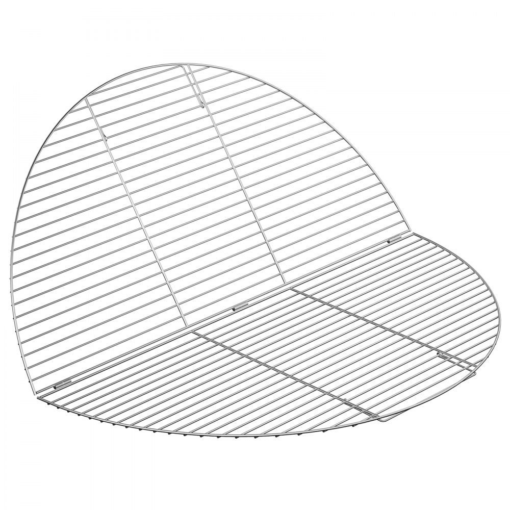 VEVOR Fire Pit Cooking Grill Grate 36 Inch, Foldable Round Cooking Grate, Solid Stainless Steel Campfire BBQ Rack with Folding Handle & Lightweight for Outdoor Picnic Party & Gathering, Silver