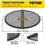 VEVOR Fire Pit Cooking Grate 30 Inch, Foldable Round Cooking Grill Grates,Heavy Duty X-Marks BBQ Grill with Portable Handle & Support Wire for Outdoor Campfire Party & Gathering