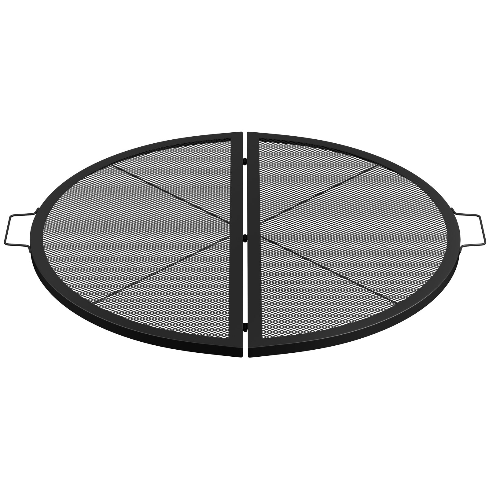 VEVOR Fire Pit Cooking Grill Grate 36 Inch, Foldable Round Cooking Rack, Heavy Duty X-Marks Campfire BBQ Grill with Portable Handle & Support Wire for Outdoor Picnic Party & Gathering, Black