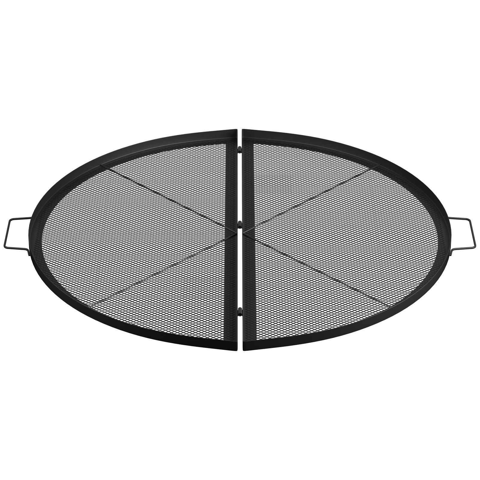 VEVOR Fire Pit Cooking Grill Grate 36 Inch, Foldable Round Cooking Rack, Heavy Duty X-Marks Campfire BBQ Grill with Portable Handle & Support Wire for Outdoor Picnic Party & Gathering, Black