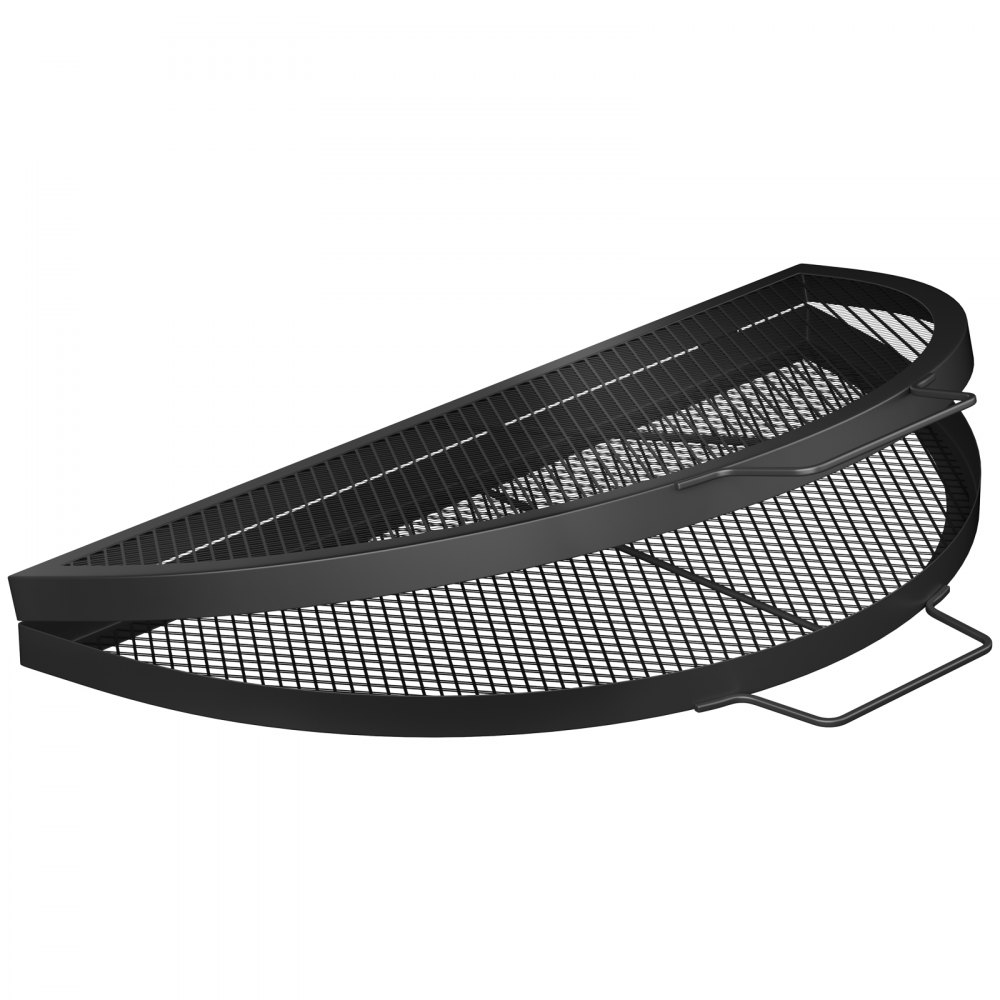 VEVOR Fire Pit Cooking Grate 22 Inch, Foldable Round Cooking Grill Grates,Heavy Duty X-Marks BBQ Grill with Portable Handle & Support Wire for Outdoor Campfire Party & Gathering