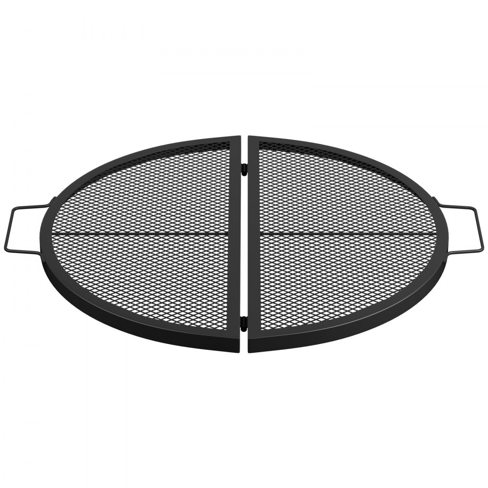 VEVOR Fire Pit Cooking Grate 22 Inch, Foldable Round Cooking Grill Grates,Heavy Duty X-Marks BBQ Grill with Portable Handle & Support Wire for Outdoor Campfire Party & Gathering