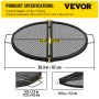 VEVOR Fire Pit Cooking Grate 22 Inch, Foldable Round Cooking Grill Grates,Heavy Duty X-Marks BBQ Grill with Portable Handle & Support Wire for Outdoor Campfire Party & Gathering