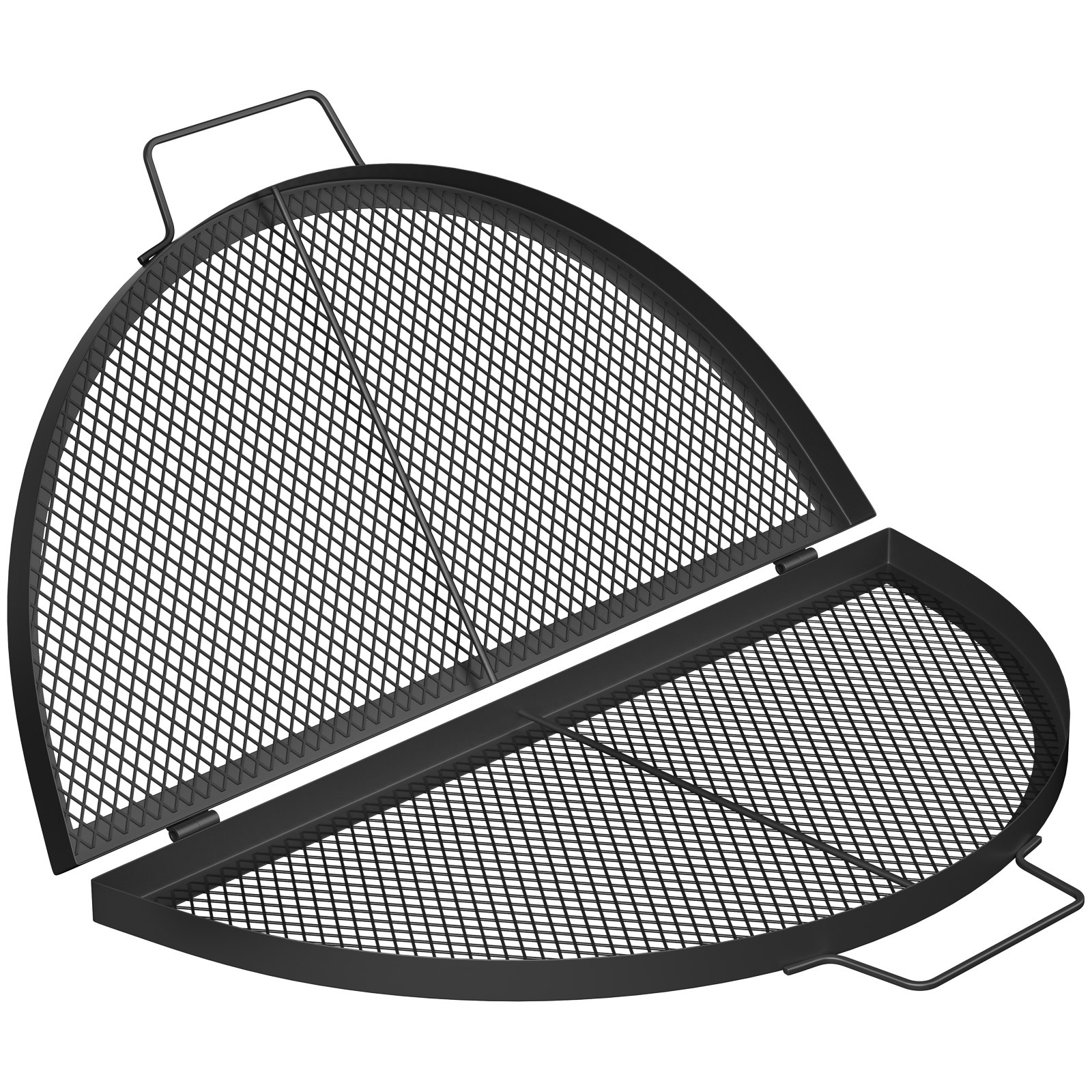 VEVOR Fire Pit Cooking Grate 22 Inch, Foldable Round Cooking Grill Grates,Heavy Duty X-Marks BBQ Grill with Portable Handle & Support Wire for Outdoor Campfire Party & Gathering