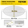 VEVOR Fire Pit Cooking Grill Grates 30 Inch, Foldable Round Cooking Grate, Solid Stainless Steel Campfire BBQ Rack with Handle & Support Wire for Outdoor Picnic Party & Gathering, Silver