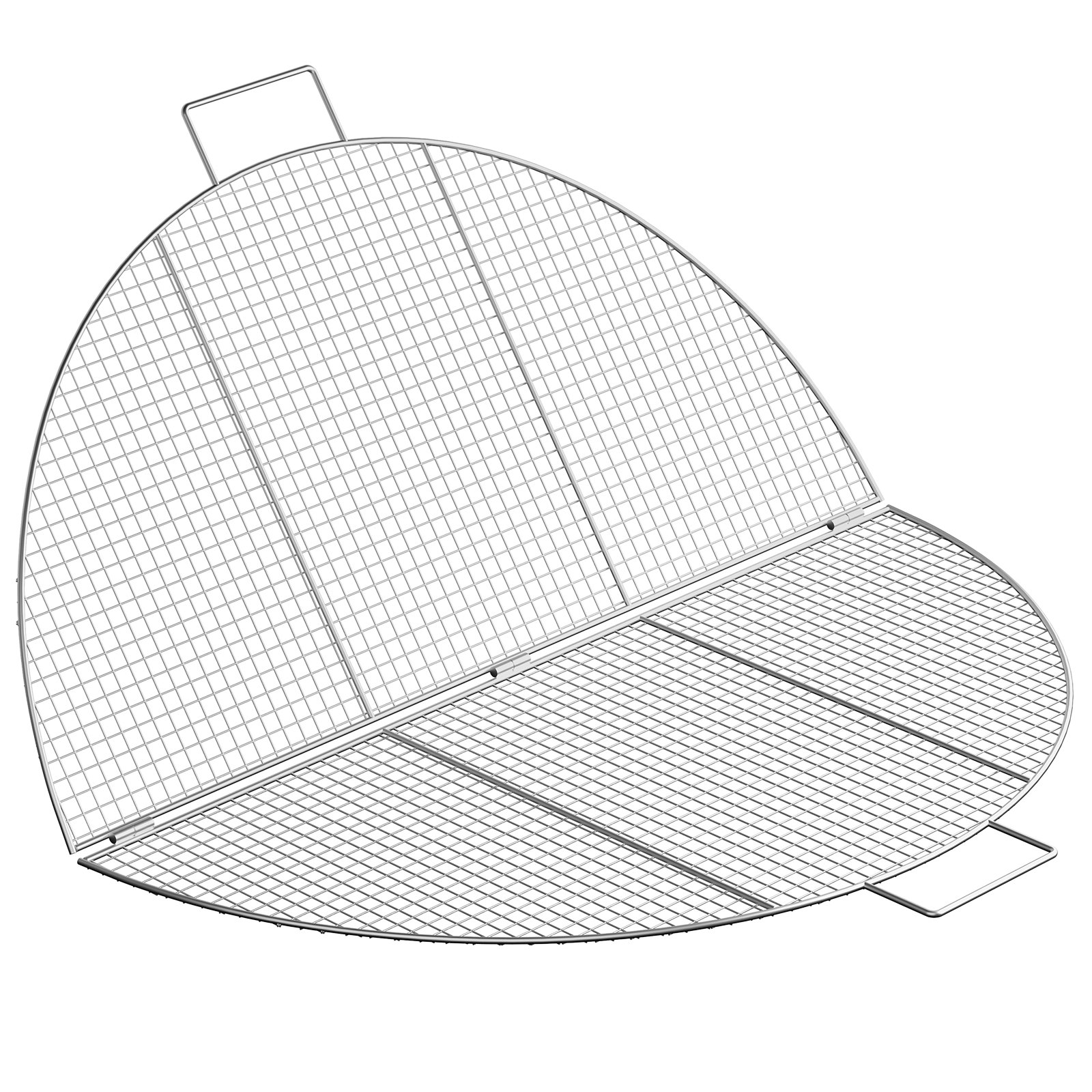 VEVOR Fire Pit Cooking Grill Grates 30 Inch, Foldable Round Cooking Grate, Solid Stainless Steel Campfire BBQ Rack with Handle & Support Wire for Outdoor Picnic Party & Gathering, Silver