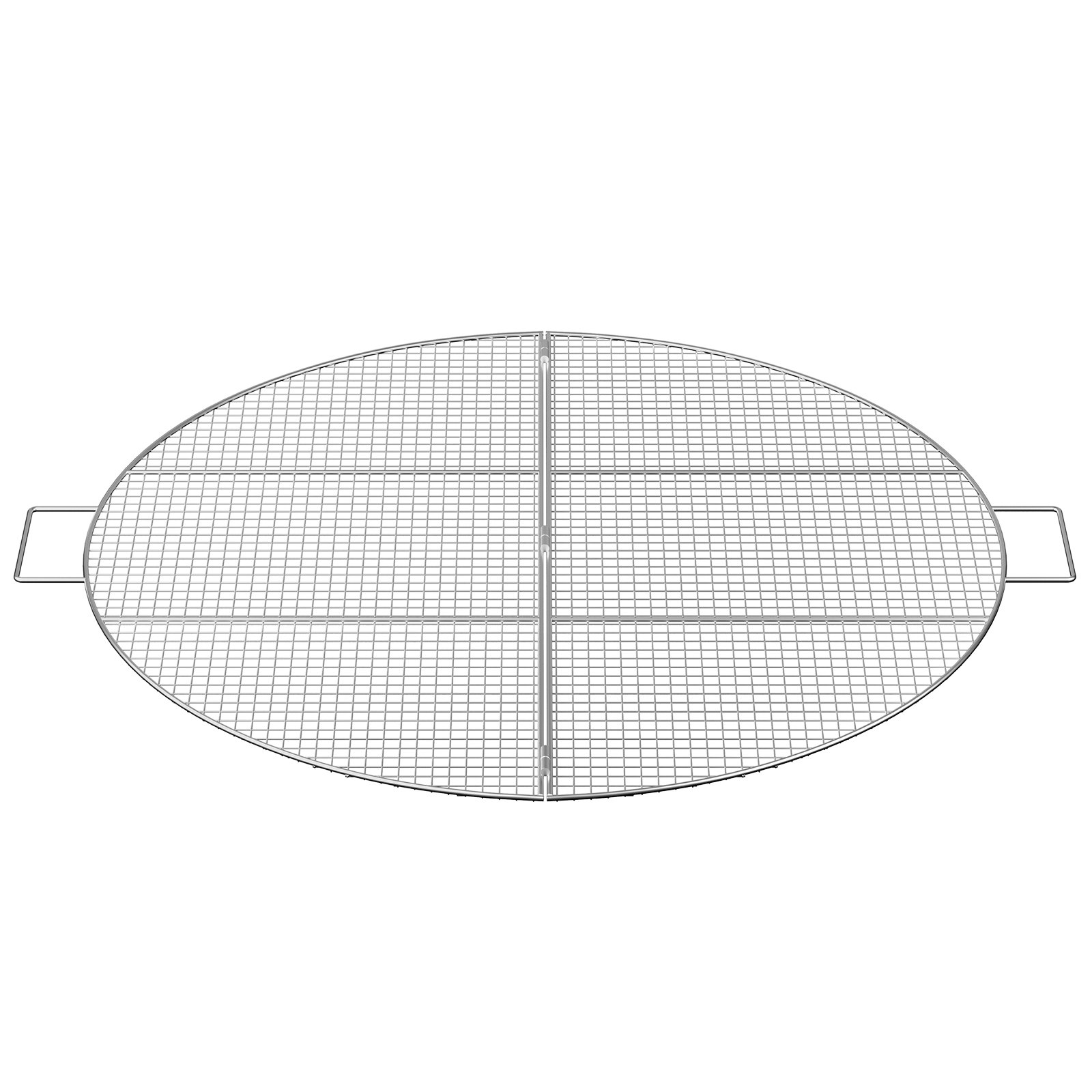VEVOR Fire Pit Cooking Grill Grates 30 Inch, Foldable Round Cooking Grate, Solid Stainless Steel Campfire BBQ Rack with Handle & Support Wire for Outdoor Picnic Party & Gathering, Silver