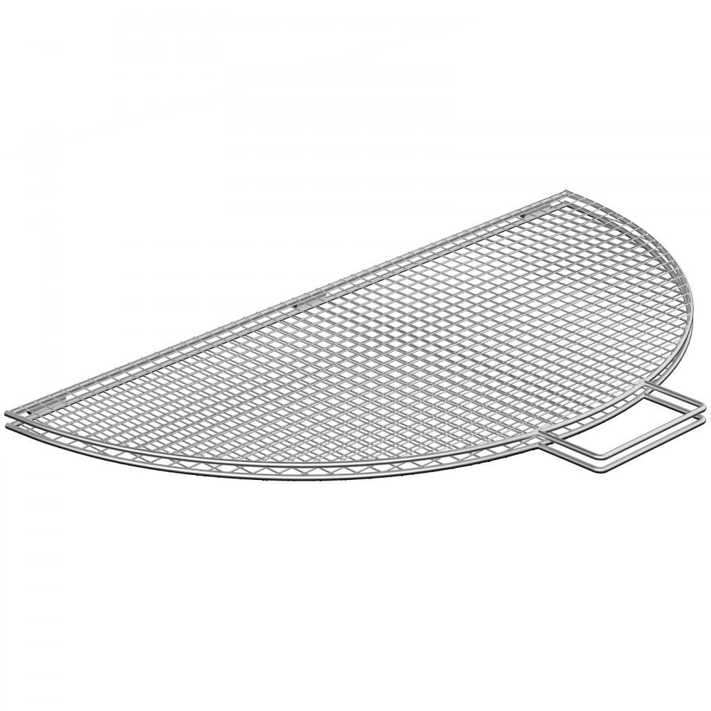 VEVOR Fire Pit Cooking Grill Grate 24 Inch, Foldable Round Cooking Grate, Stainless Steel Tight Grid Campfire BBQ Grill with Portable Handle for Outdoor Picnic Party & Gathering, Silver