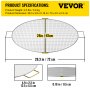 VEVOR Fire Pit Cooking Grill Grate 24 Inch, Foldable Round Cooking Grate, Stainless Steel Tight Grid Campfire BBQ Grill with Portable Handle for Outdoor Picnic Party & Gathering, Silver
