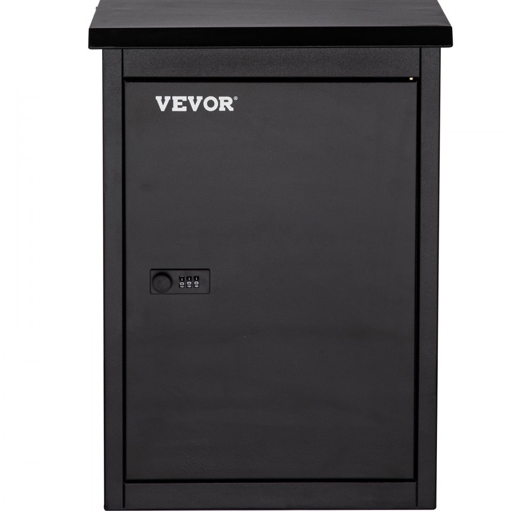 VEVOR Wall Mount Mailbox Drop Box Steel Extra Large Mailbox With Code Lock, Black