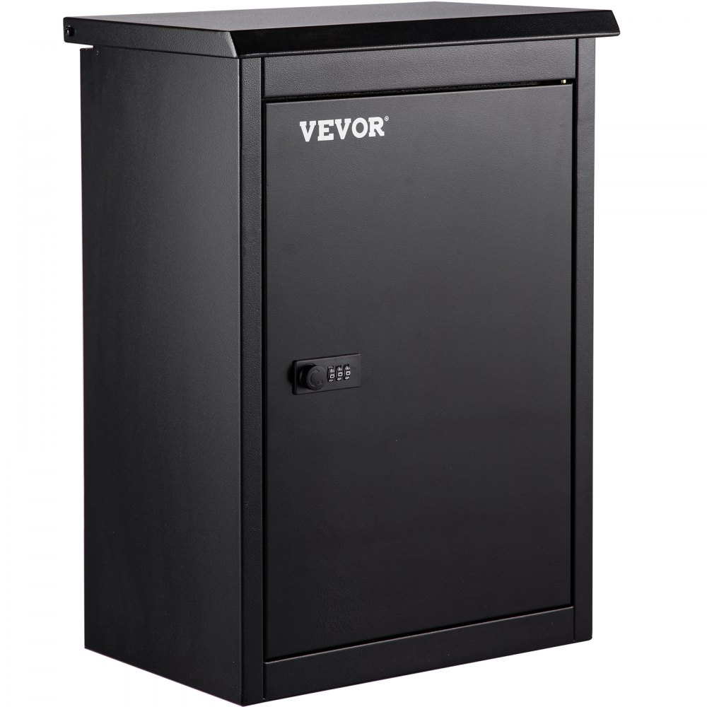 VEVOR Wall Mount Mailbox Drop Box Steel Extra Large Mailbox With Code Lock, Black