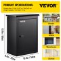 VEVOR Wall Mount Mailbox Drop Box Steel Extra Large Mailbox With Code Lock, Black